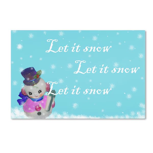 Patty Tuggle 'Snowman 2' Canvas Art, 12x19, Trademark Fine Art, Mfr#: PT0129-C1219GG